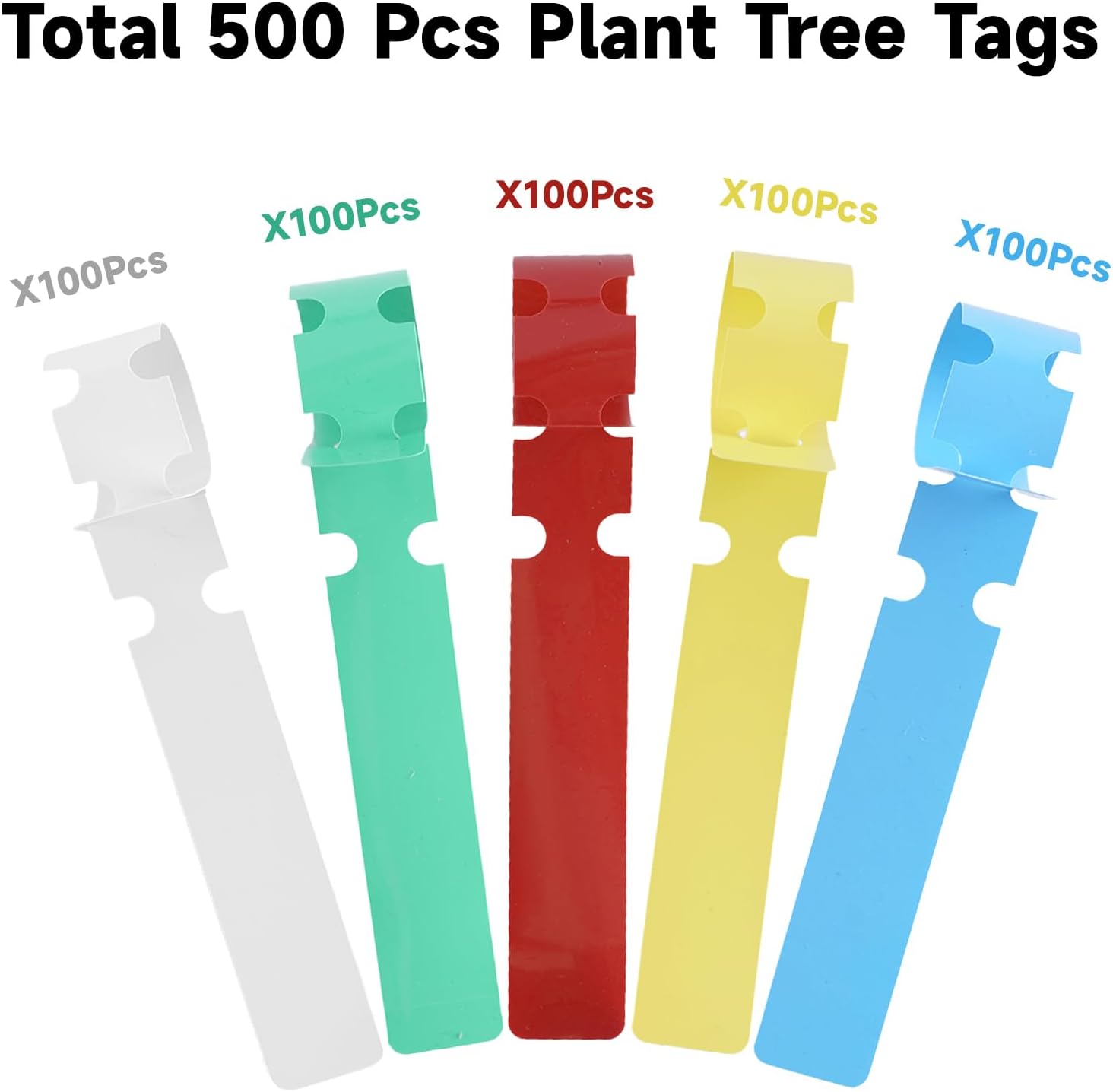 500 Pcs White Plastic Plant Tree Tags Nursery Garden Lables 2x20cm Wrap Around Hanging Tags Nursery Garden Stakes Large Writing Surface - Image 3