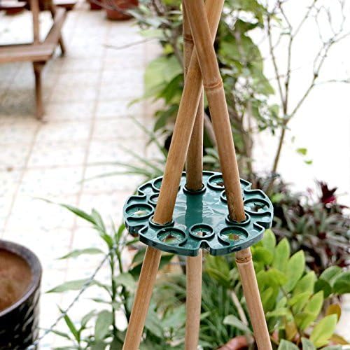 6 Pcs Bamboo Cane Holder Plastic Plant Cane Support Caps Holders for Climbing Plants Sweet Peas Beans Green - Image 5