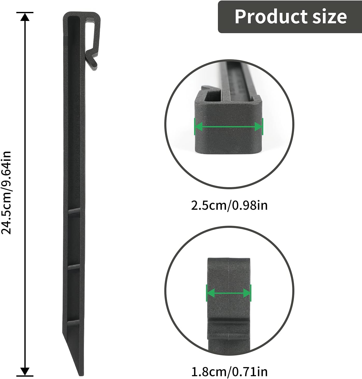 Landscape Edging Garden Stakes - 10 Inch Black Garden Landscape Anchoring Stakes Heavy Duty 12 Pcs Plastic Ground Stakes for Lawn & Garden Yard Borders - Image 2