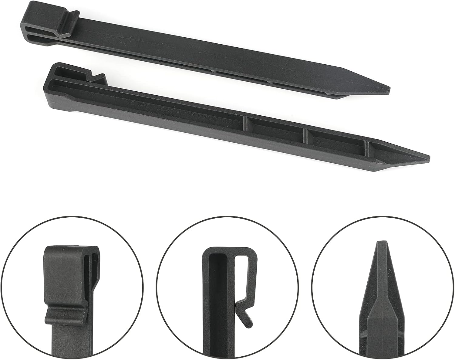 Landscape Edging Garden Stakes - 10 Inch Black Garden Landscape Anchoring Stakes Heavy Duty 12 Pcs Plastic Ground Stakes for Lawn & Garden Yard Borders - Image 3