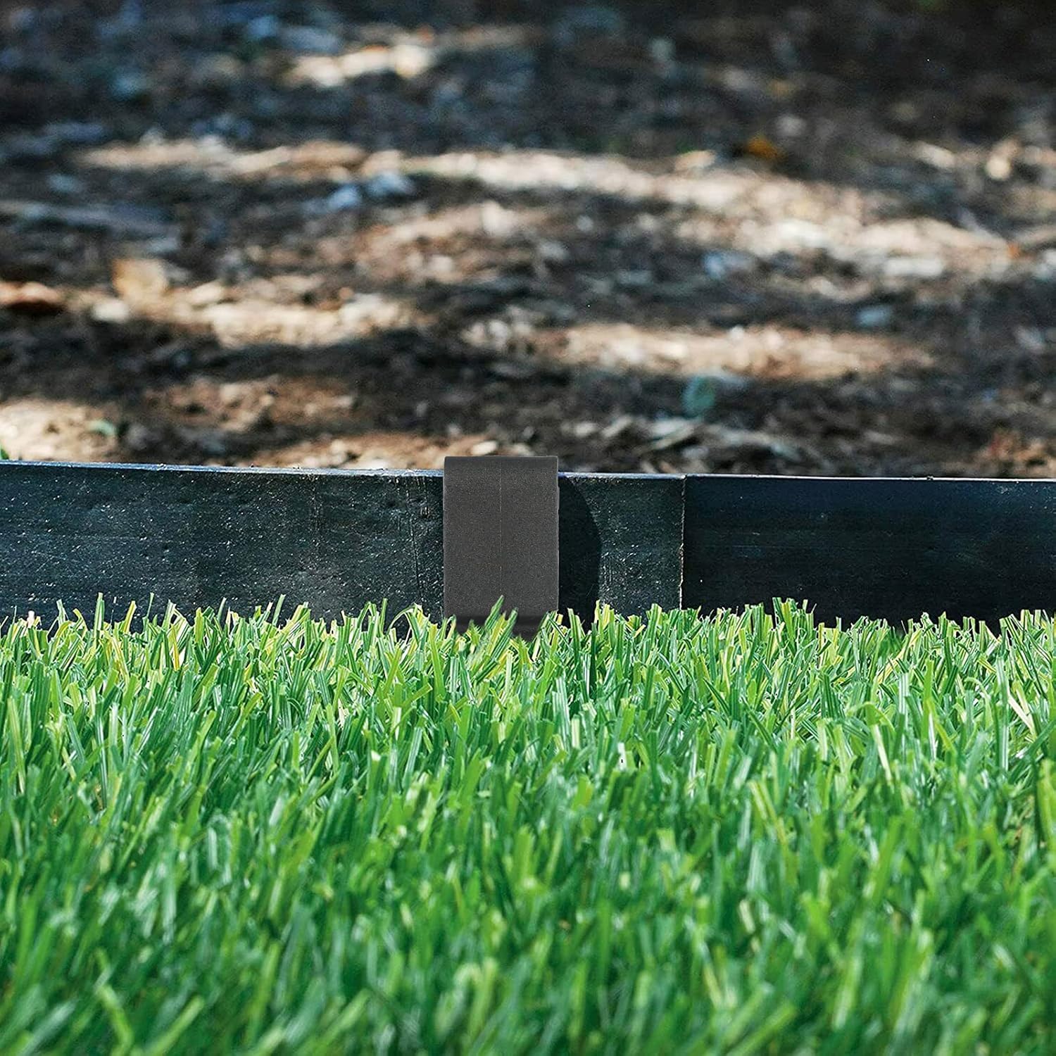 Landscape Edging Garden Stakes - 10 Inch Black Garden Landscape Anchoring Stakes Heavy Duty 12 Pcs Plastic Ground Stakes for Lawn & Garden Yard Borders - Image 4