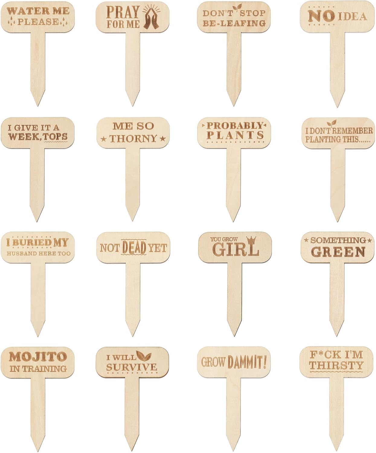Funny Plant Markers, 16Pcs Garden Labels, Gardening Gifts for Gardeners,Women,Funny Plant Labels for Pots - Image 6