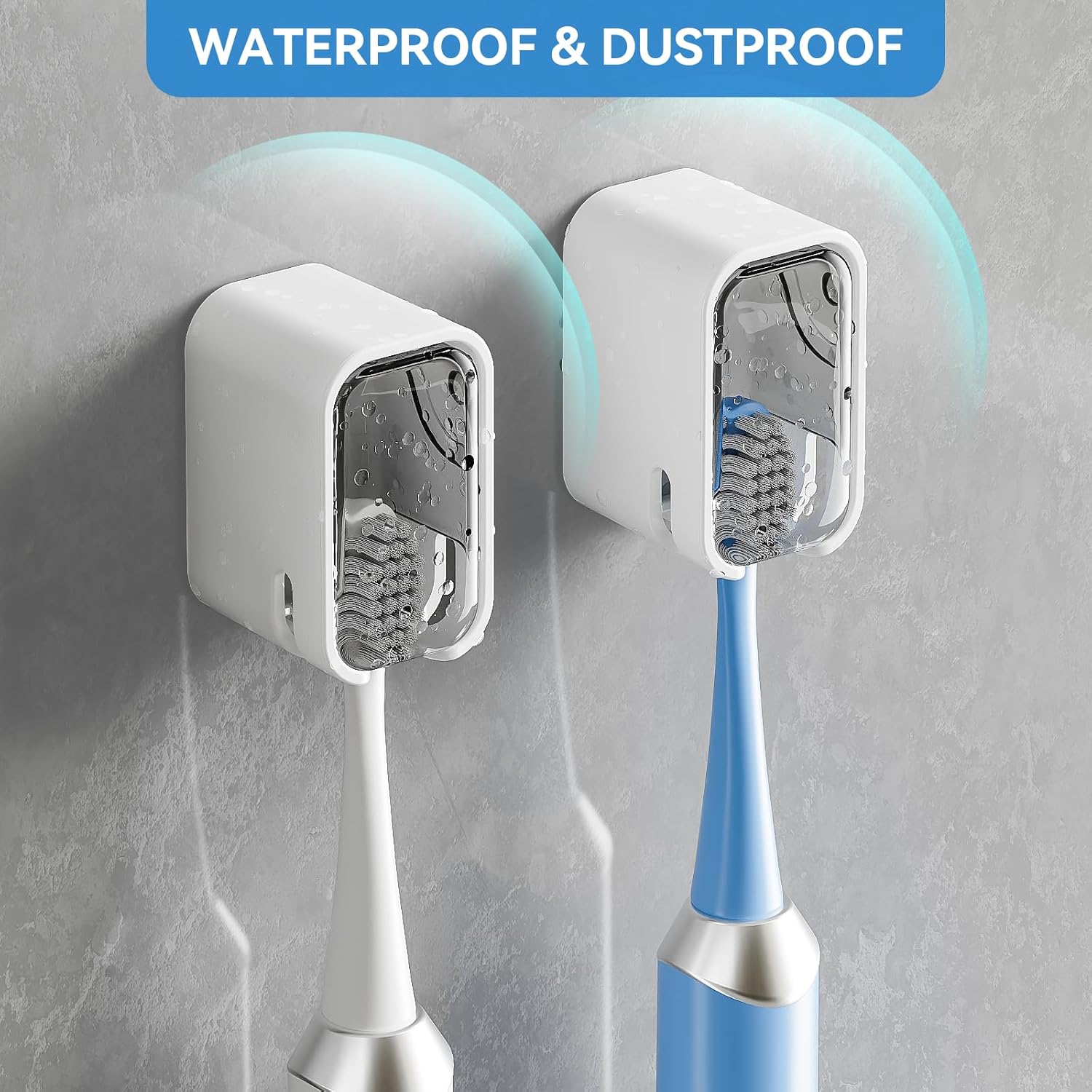Toothbrush Holders for Bathroom【Innovation Single Slot Design】 2PCS Toothbrush Holder Wall Mounted with Cover for Shower, Single Toothbrush Dispenser Storage Organizer for Family & Travel - Image 2