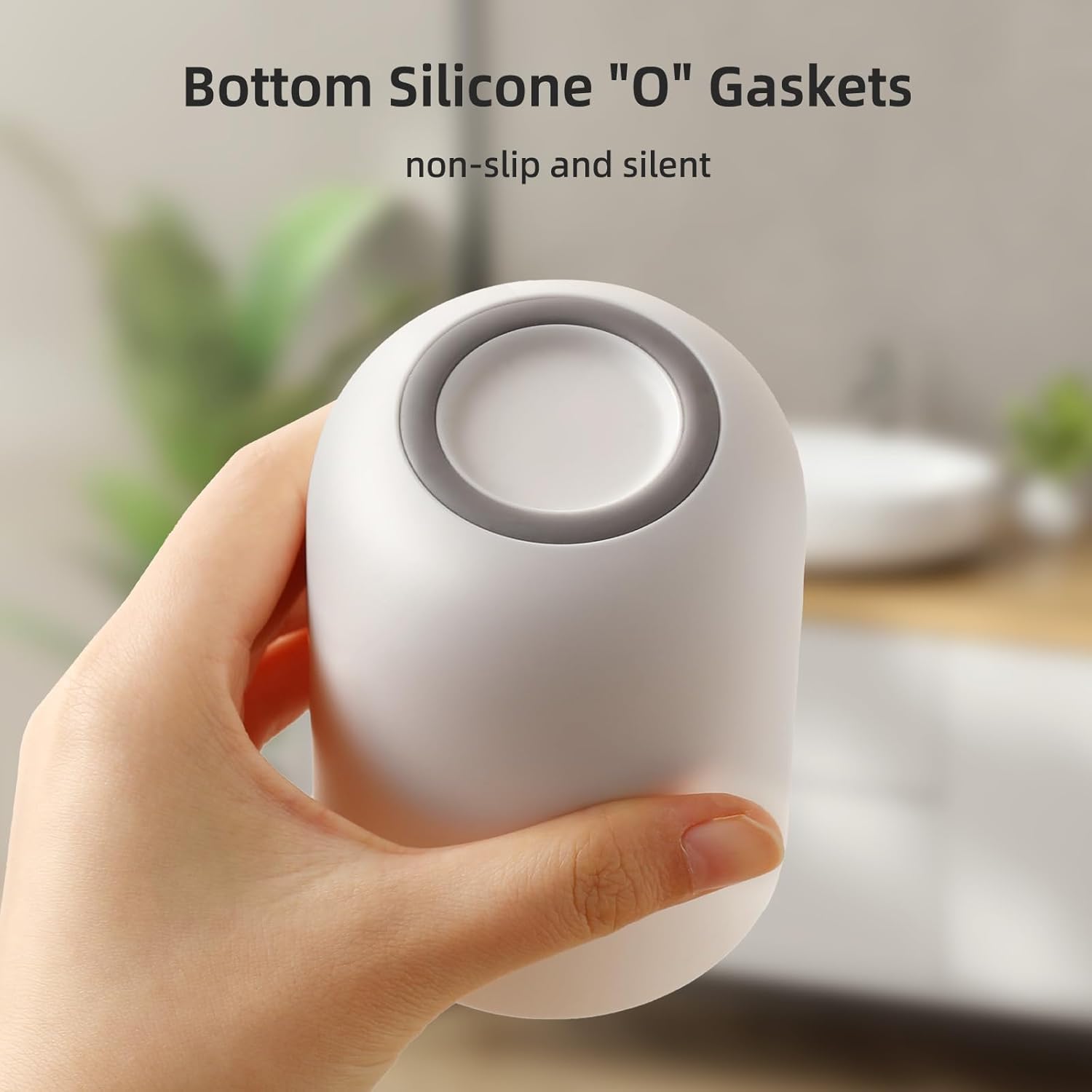Toothbrush Cup 13oz 380ml, Unbreakable Reusable Bathroom Tumbler 2Pcs, Non-Slip Plastic Bathroom Cup Toothbrush Holders for Bathroom White - Image 3