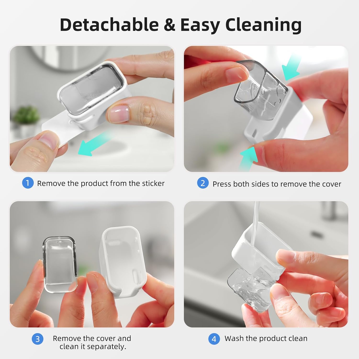 Toothbrush Cover Travel 2PCS, Stay Closed with Band Electric Toothbrush Covers Caps, Toothbrush Head Cover for Travel, Camping, Bathroom, Business, Grey - Image 6