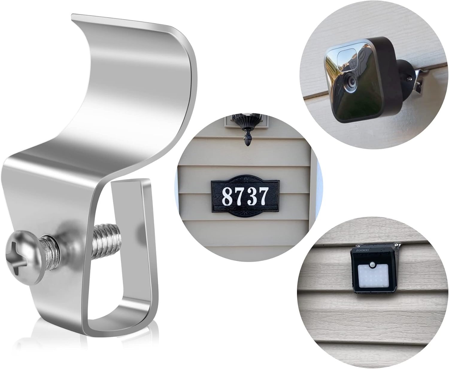 Vinyl Siding Clips,20-Pack No-Hole Outdoor Camera Mount,Vinyl Siding Hanger for Blink, Arlo, Ring, No-Damage, No Drilling, Weatherproof-304 Stainless Steel Home Siding Hooks - New Upgrade - Image 1