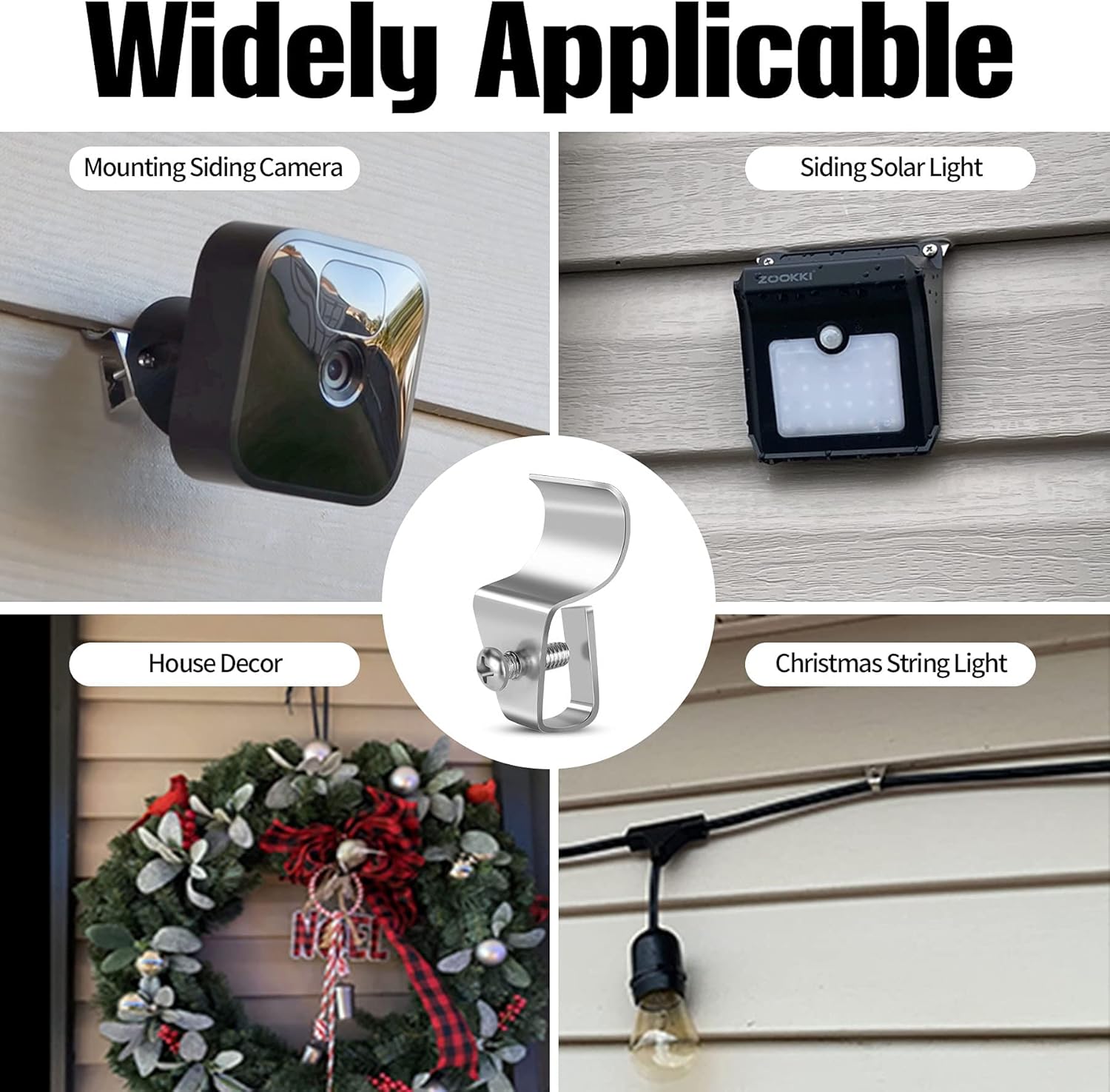 Vinyl Siding Clips,20-Pack No-Hole Outdoor Camera Mount,Vinyl Siding Hanger for Blink, Arlo, Ring, No-Damage, No Drilling, Weatherproof-304 Stainless Steel Home Siding Hooks - New Upgrade - Image 2