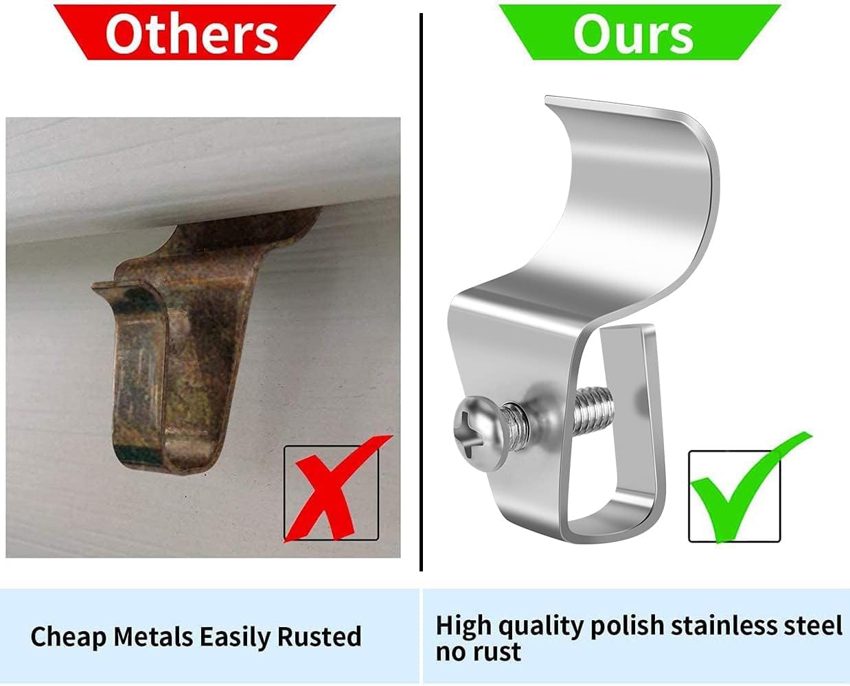 Vinyl Siding Clips,20-Pack No-Hole Outdoor Camera Mount,Vinyl Siding Hanger for Blink, Arlo, Ring, No-Damage, No Drilling, Weatherproof-304 Stainless Steel Home Siding Hooks - New Upgrade - Image 5