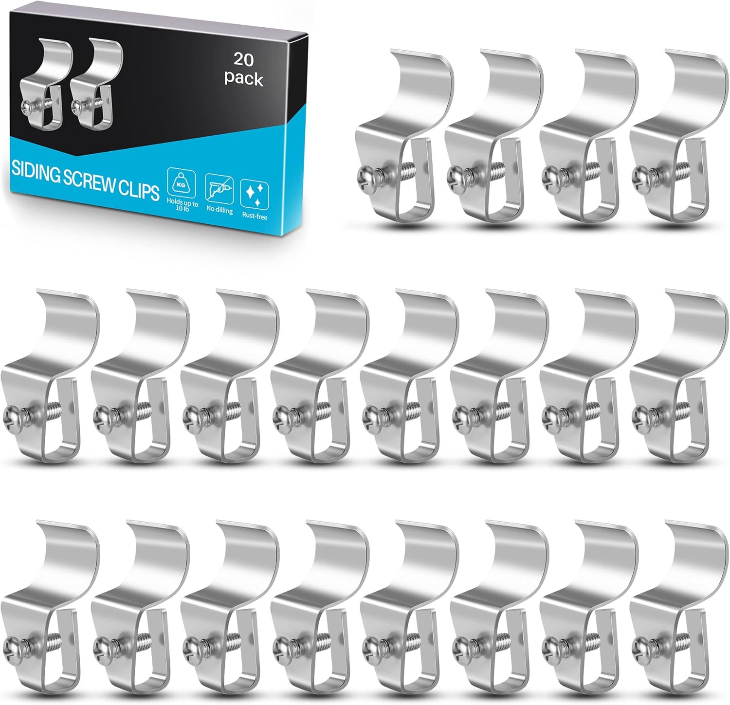 Vinyl Siding Clips,20-Pack No-Hole Outdoor Camera Mount,Vinyl Siding Hanger for Blink, Arlo, Ring, No-Damage, No Drilling, Weatherproof-304 Stainless Steel Home Siding Hooks - New Upgrade - Image 8