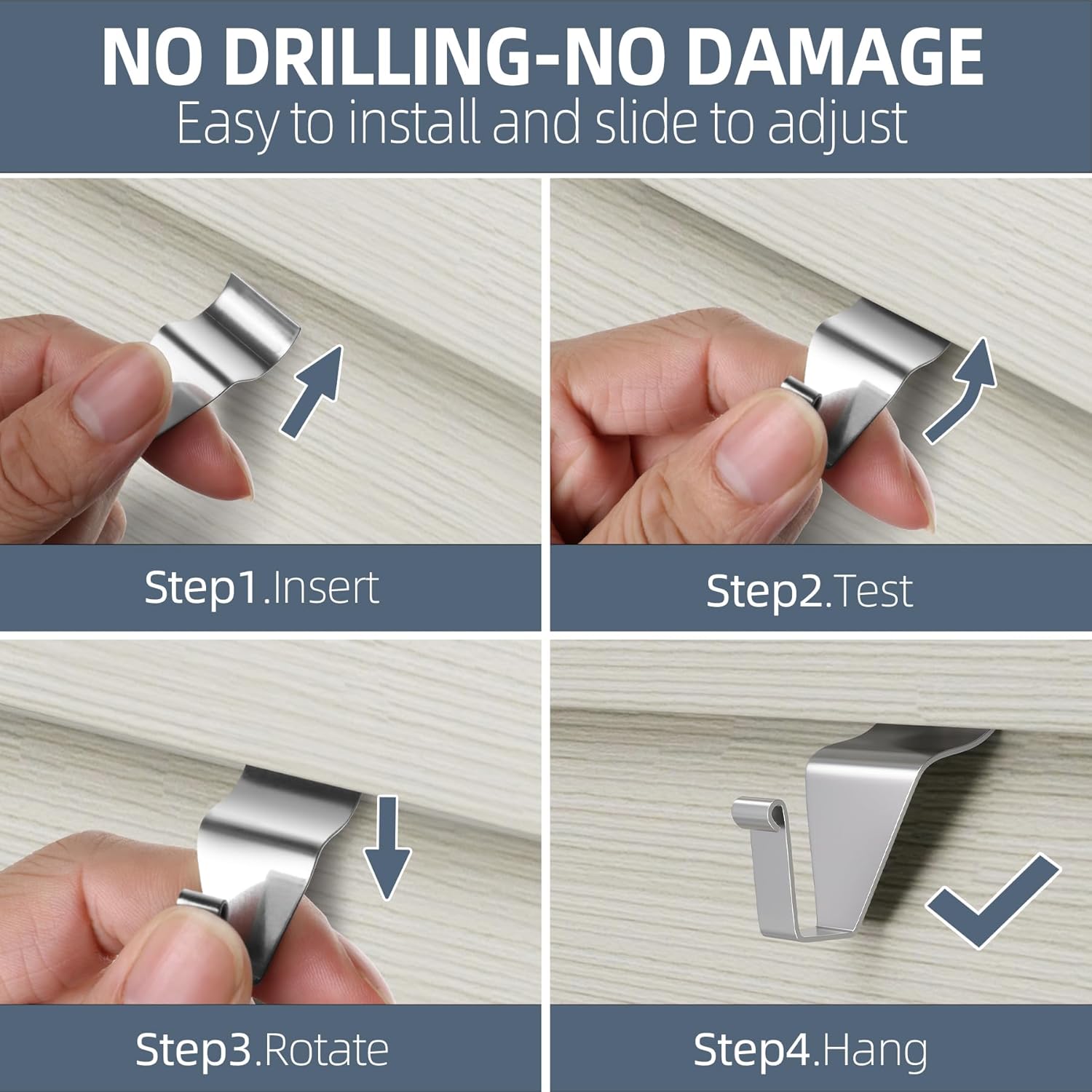 Heavy-Duty Stainless Steel Siding Hooks,20 Pack Vinyl Siding Hooks Hanger,No Hole Siding Hanging Hanger for Hanging on Patio,Vinyl Siding Clips Applicable to Outdoor or Holiday Decoration - Image 4