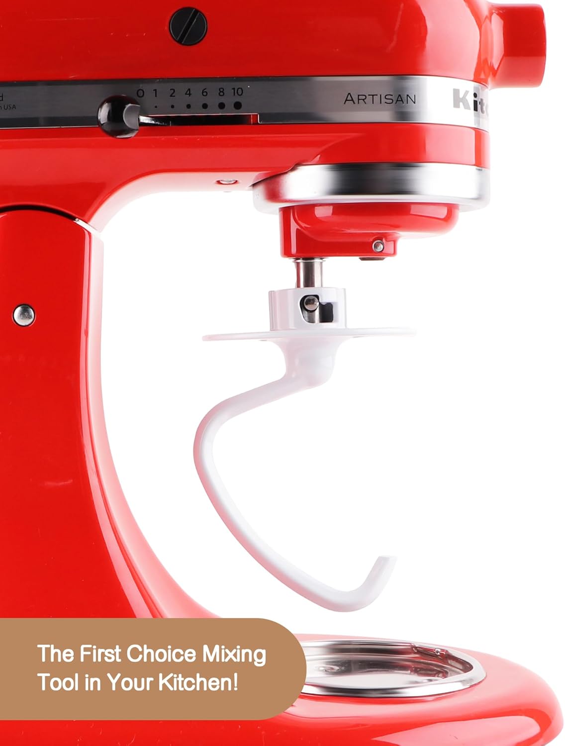 C-Shaped K45DH Coated Dough Hook, Attachment for KitchenAid Tilt-Head Stand Mixers Only, Fits 4.5–5 Quart Bowls, Compatible with K45, K45SS, KSM90, KSM150 - Image 2