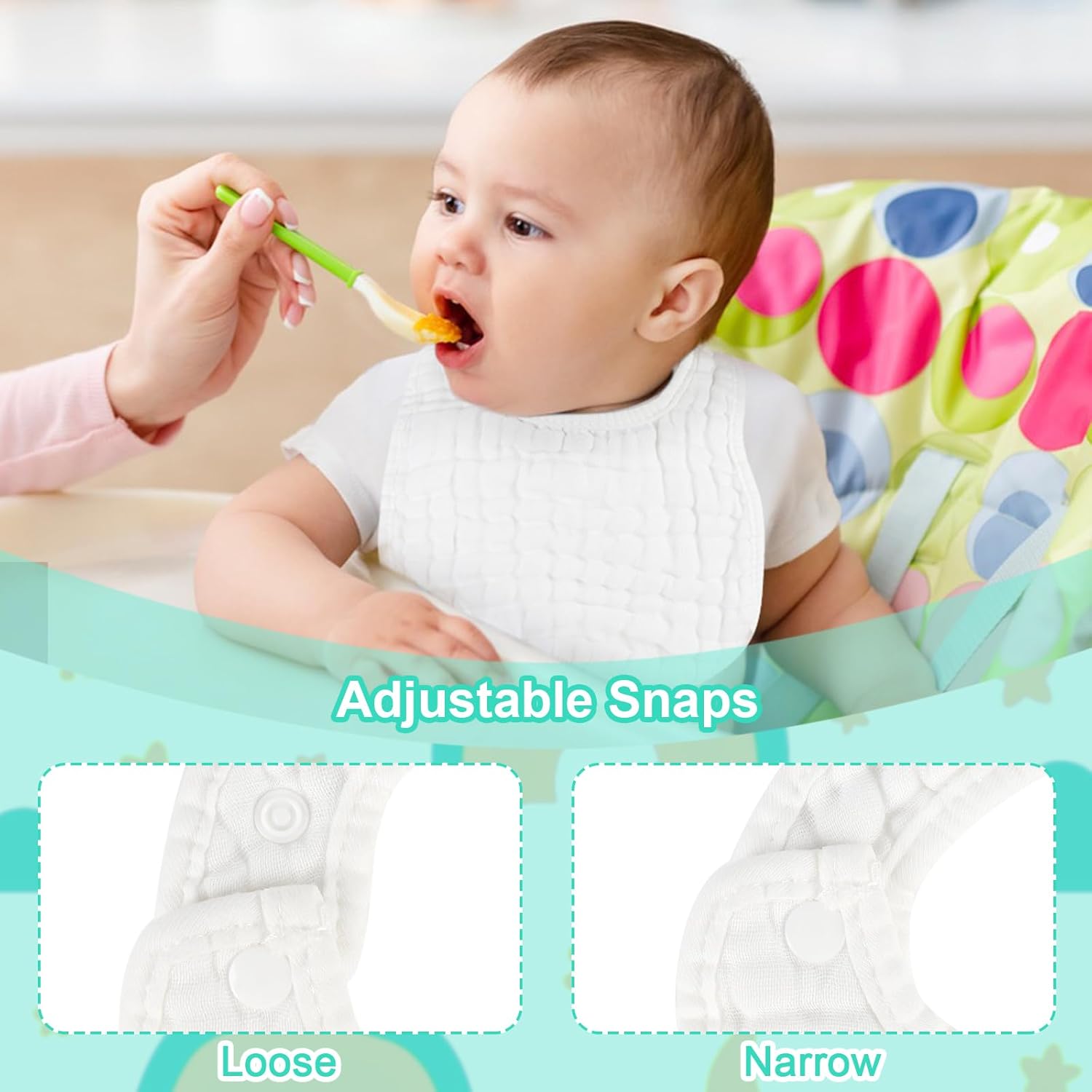 Muslin Baby Bibs, 6 Pack Soft Cotton Baby Bandana Drool Bibs for Boys Girls Teething and Drooling - Image 4