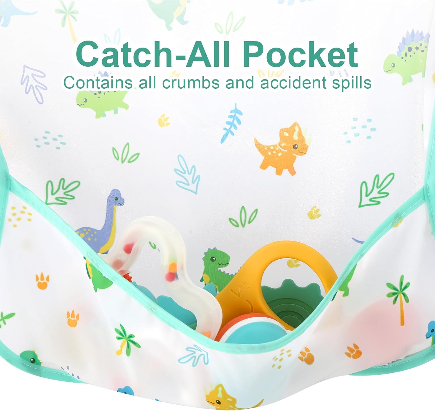 4 Pack Long Sleeve Bibs, Baby Smock Waterproof Sleeved Bib Smock for Baby Toddler 6-36 Months - Image 4