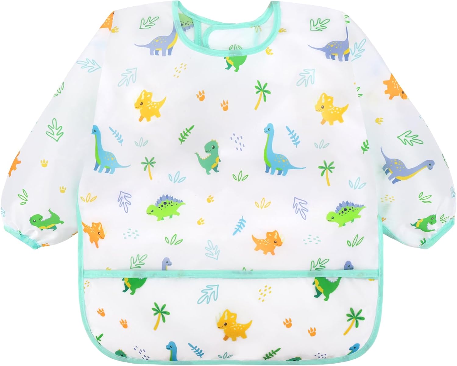 4 Pack Long Sleeve Bibs, Baby Smock Waterproof Sleeved Bib Smock for Baby Toddler 6-36 Months - Image 8