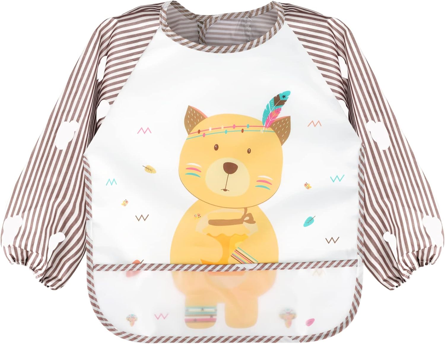 Long Sleeve Baby Bibs, Waterproof Sleeved Bibs Smock for Toddler Baby Girls Boys Eating Feeding - Image 2