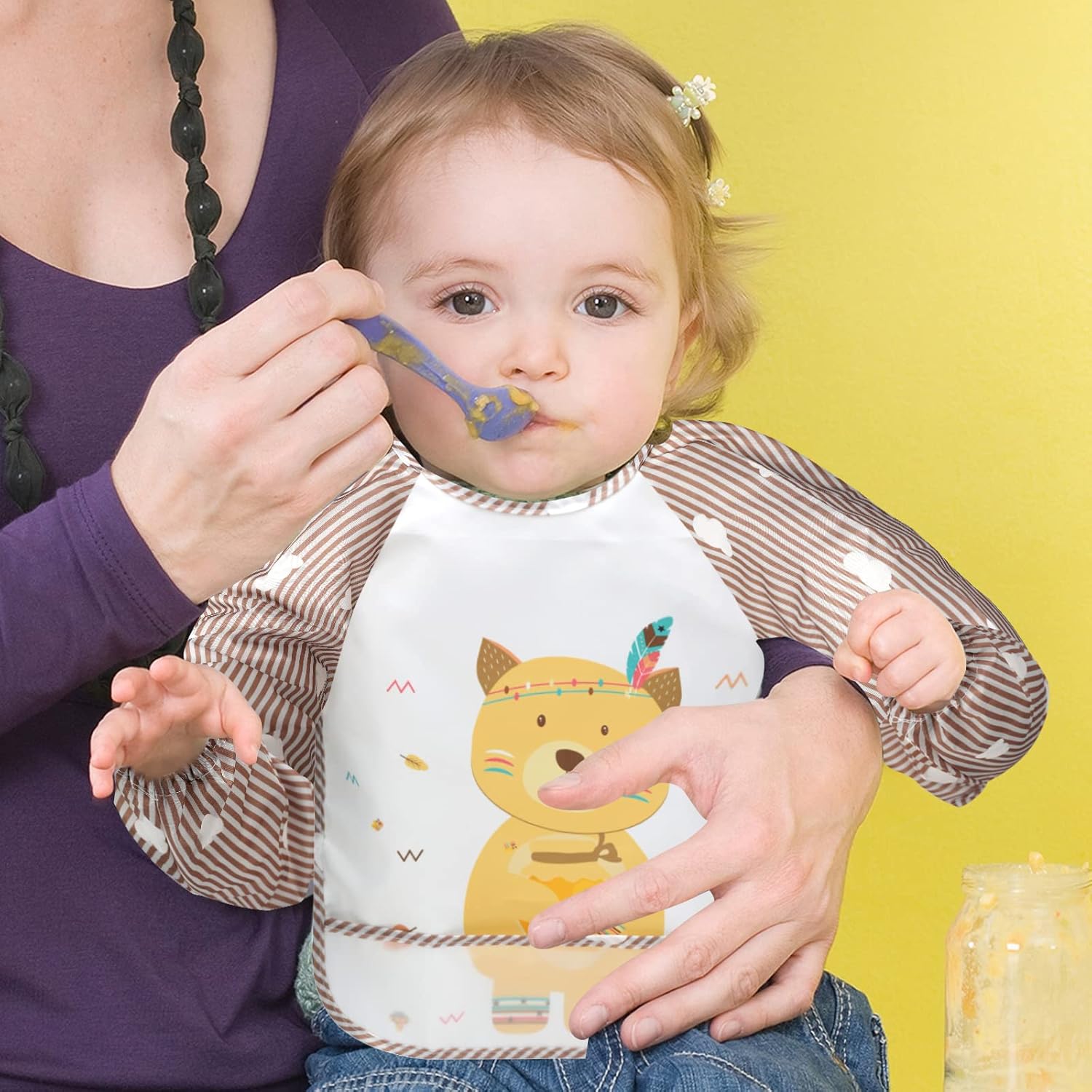 Long Sleeve Baby Bibs, Waterproof Sleeved Bibs Smock for Toddler Baby Girls Boys Eating Feeding - Image 6