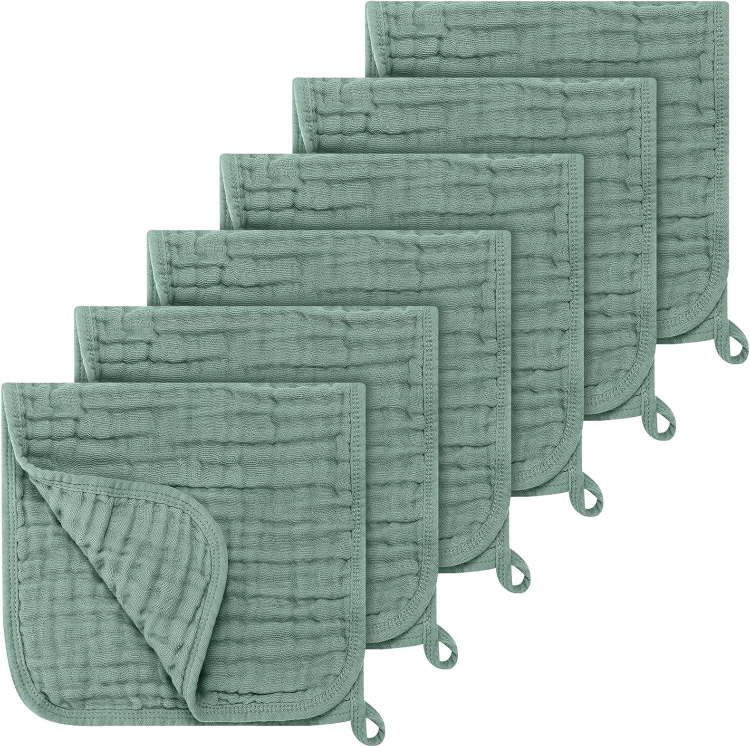 6 Pack Muslin Burp Cloths 100% Cotton 20''x10'' Large Extra Soft and Absorbent Baby Burping Cloth for Boys Girls - Image 1