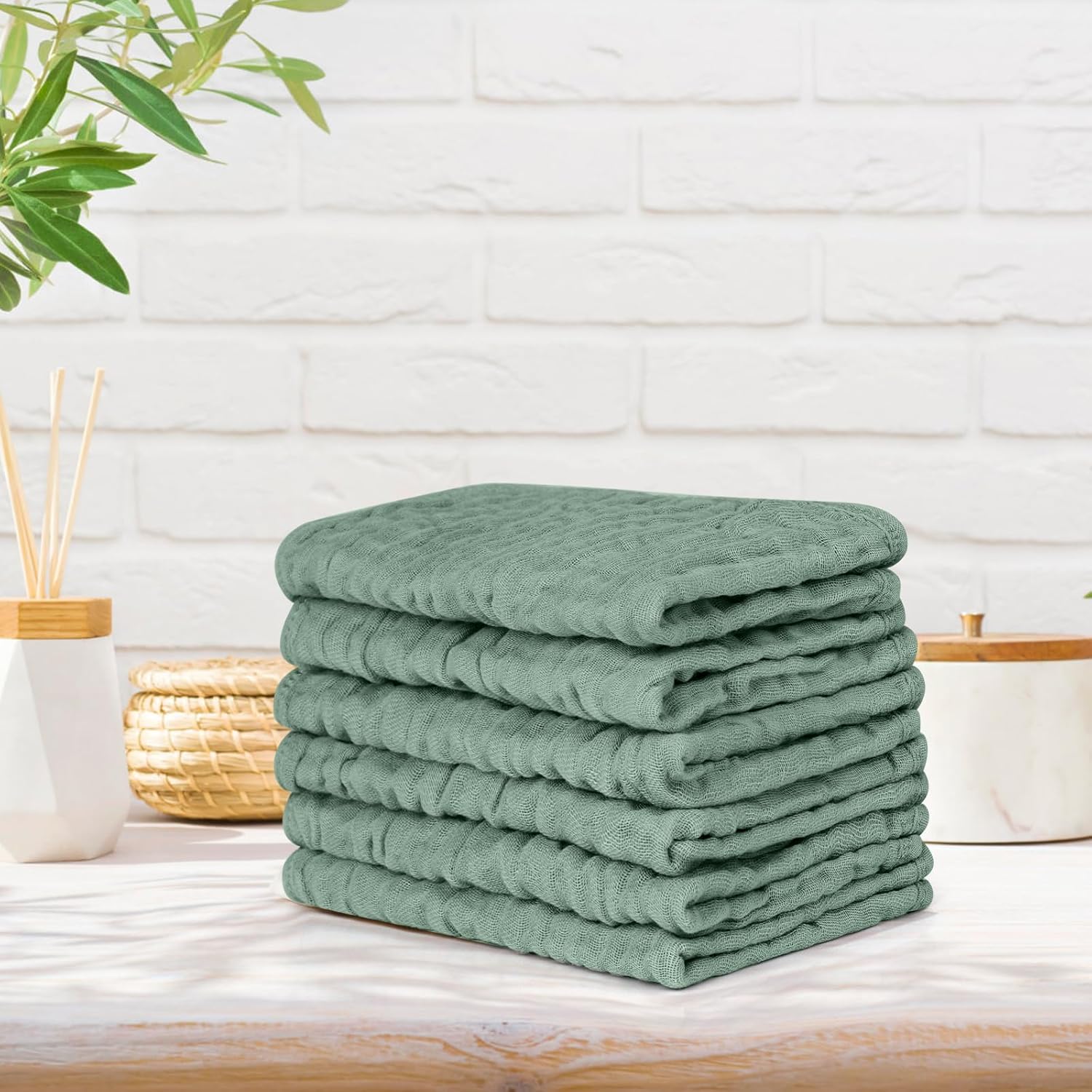 6 Pack Muslin Burp Cloths 100% Cotton 20''x10'' Large Extra Soft and Absorbent Baby Burping Cloth for Boys Girls - Image 7