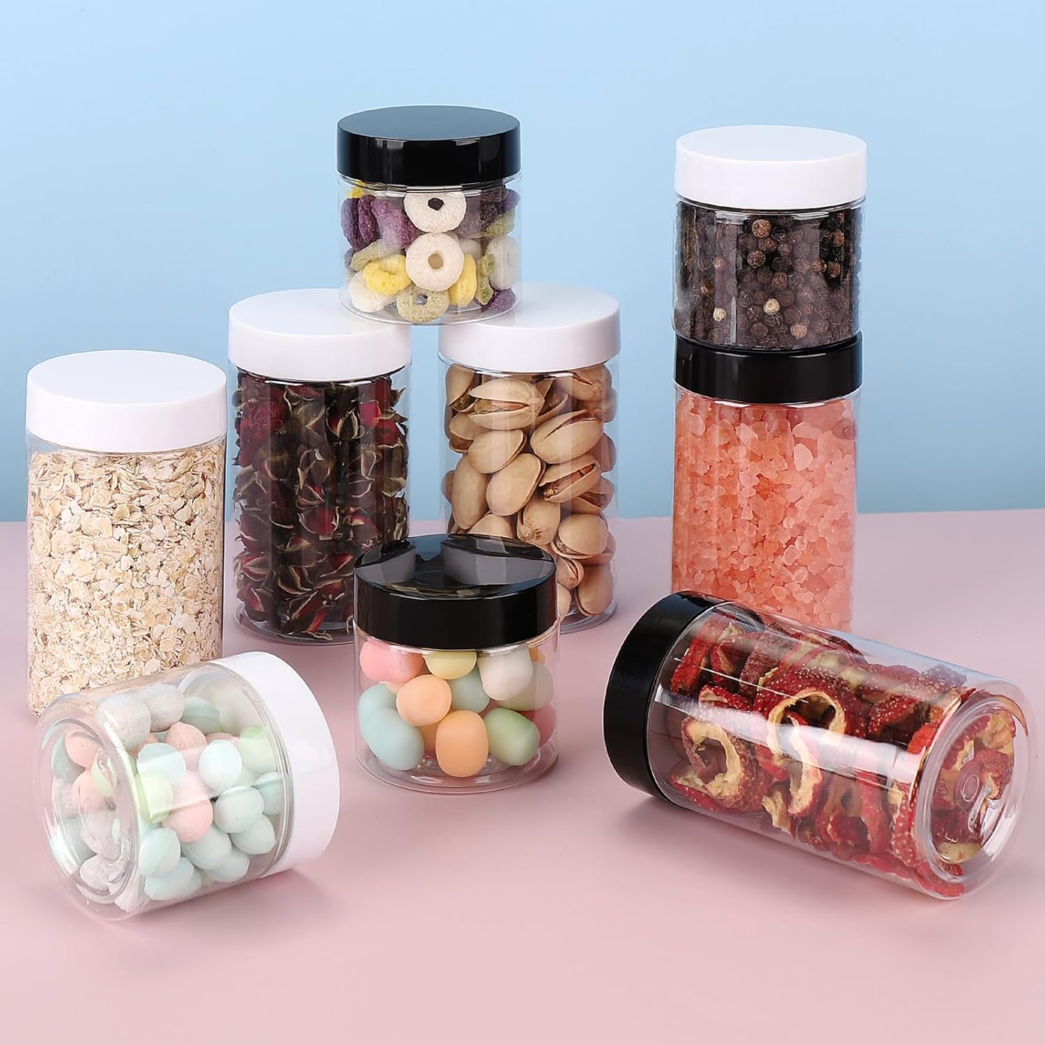 4 Pack Plastic Jars, 4 OZ Round Clear Cosmetic Container Jars with White Lids, Leak Proof Makeup Sample Container, Refillable Travel Cosmetic Storage for DIY Making Creams, Lotion, Body Scrub - Image 2