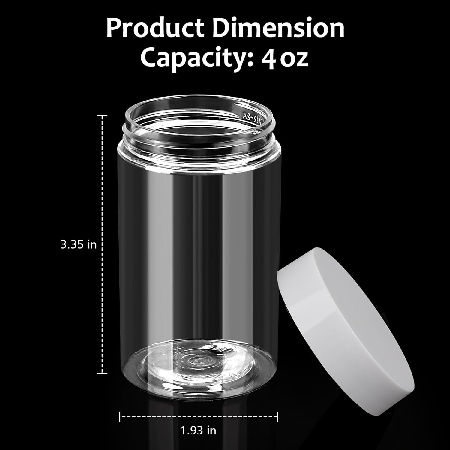 4 Pack Plastic Jars, 4 OZ Round Clear Cosmetic Container Jars with White Lids, Leak Proof Makeup Sample Container, Refillable Travel Cosmetic Storage for DIY Making Creams, Lotion, Body Scrub - Image 4