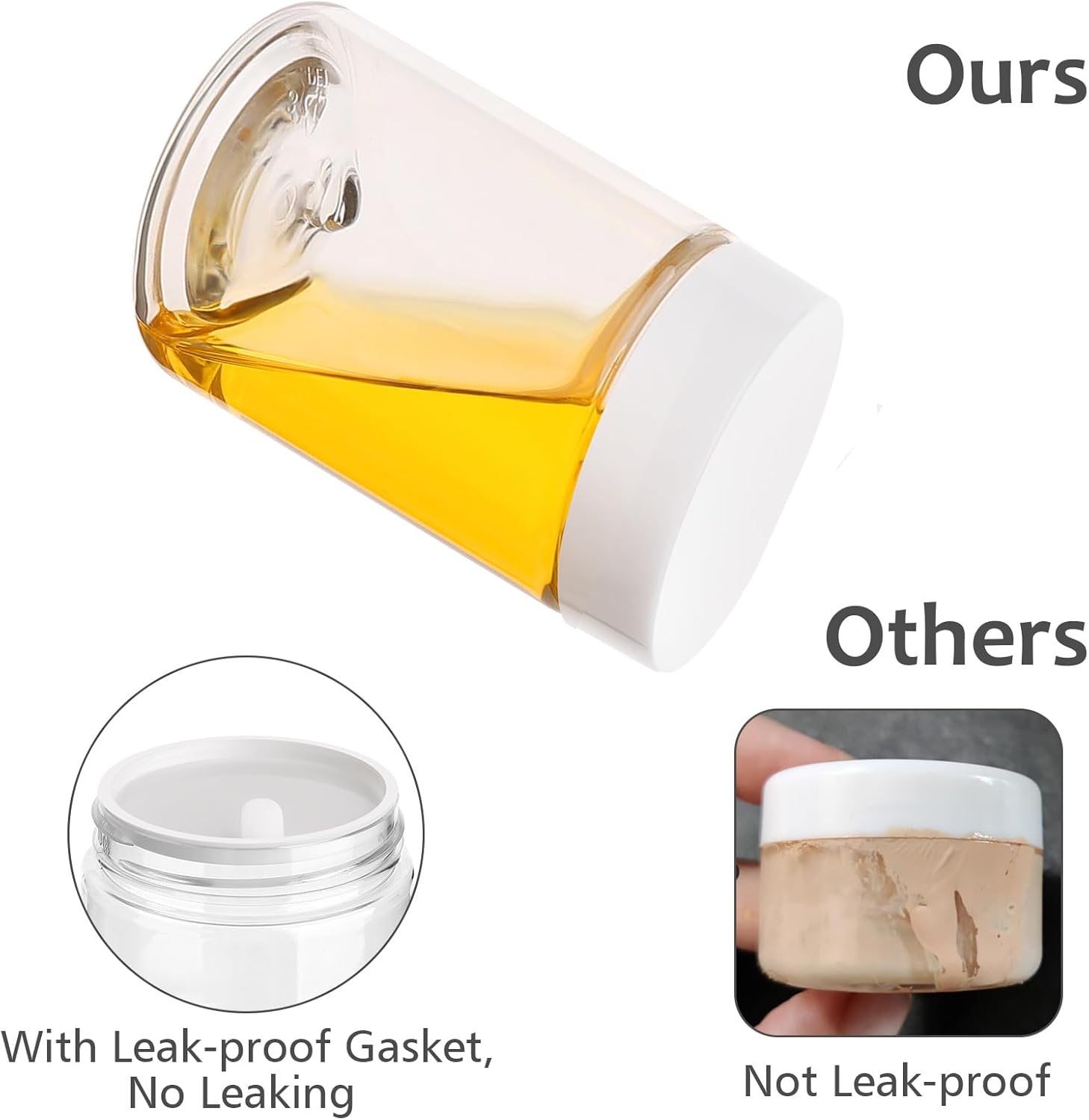 4 Pack Plastic Jars, 4 OZ Round Clear Cosmetic Container Jars with White Lids, Leak Proof Makeup Sample Container, Refillable Travel Cosmetic Storage for DIY Making Creams, Lotion, Body Scrub - Image 6