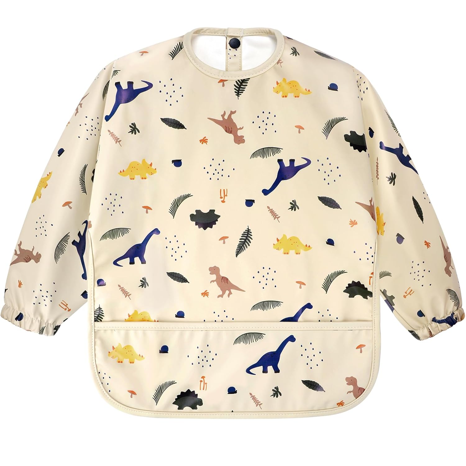 Long Sleeve Baby Bib, Full Sleeve Bib, Baby Toddler Waterproof Sleeved Bibs Smock, Machine Washable - Image 1