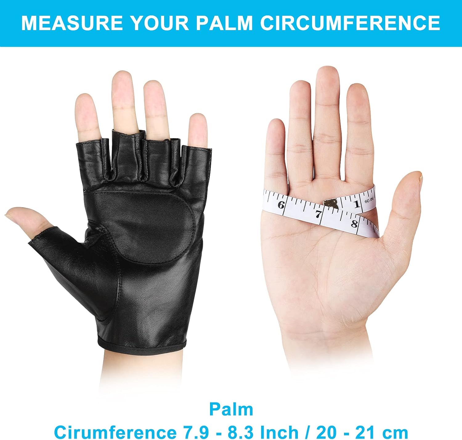 Genuine Leather Cycling Fingerless Gloves, Outdoor Driving Motorcycle Sport Half Finger Glove for Men Women Teens - Image 8