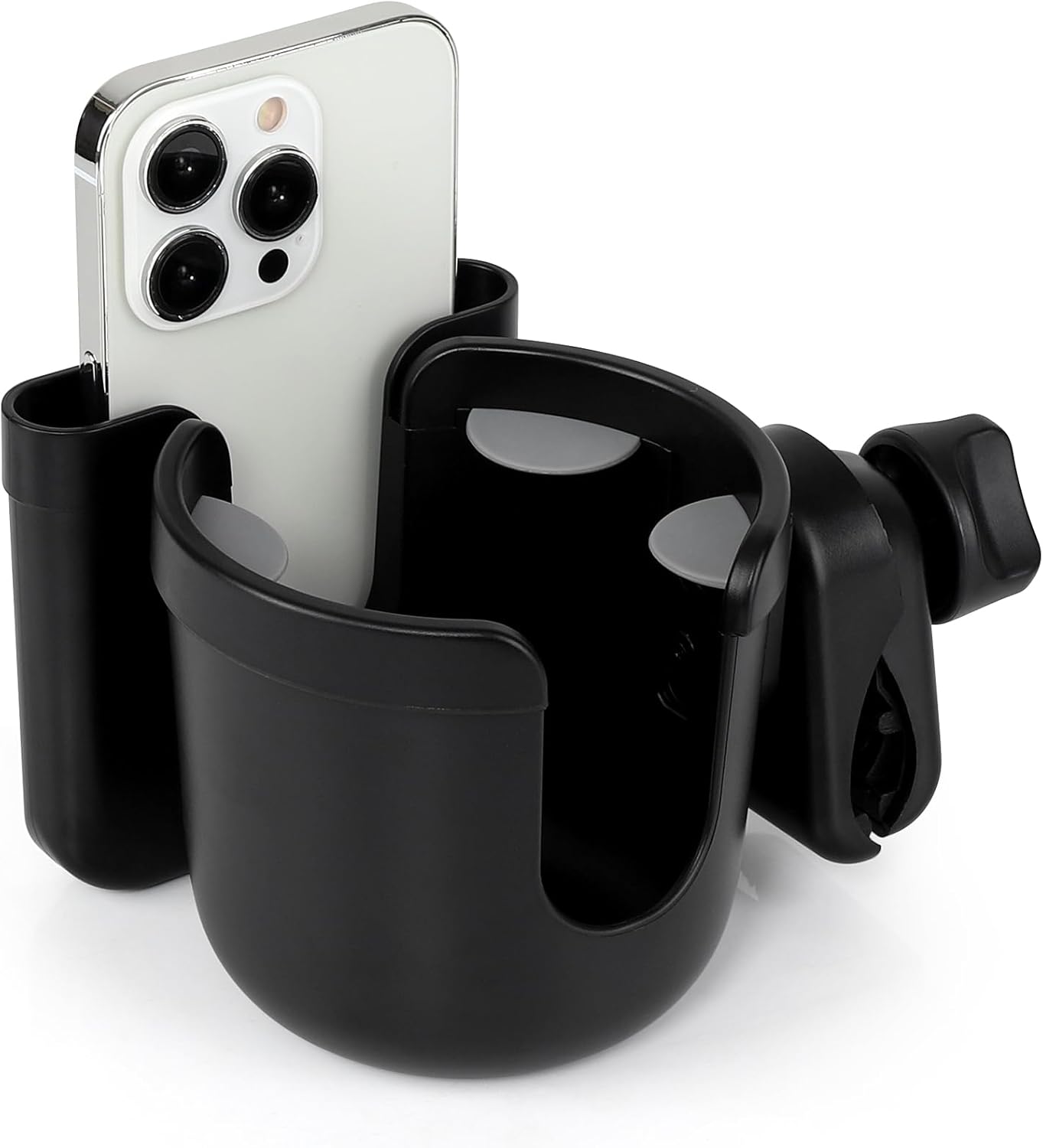 2-in-1 Walker Cup Holder with Phone Holder, Wheelchair Cup Holder, Rollator Cup Holder, Cup Phone Holder for Walker, Wheelchair, Rollator, Mobility Scooter - Image 1