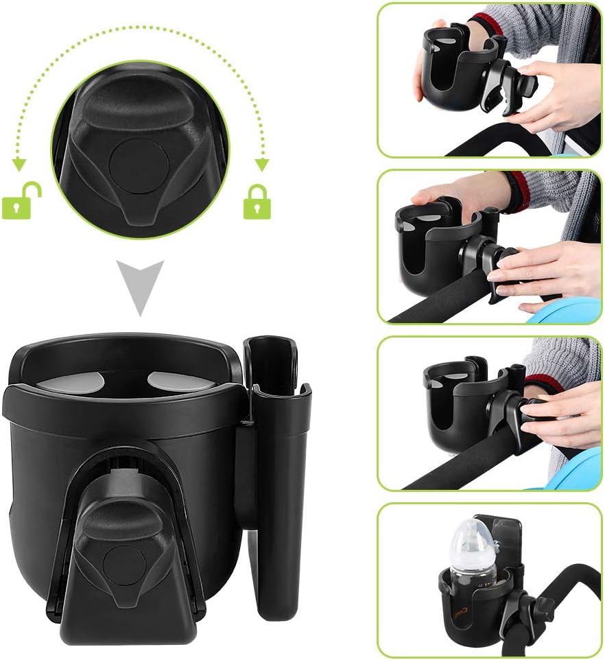 2-in-1 Walker Cup Holder with Phone Holder, Wheelchair Cup Holder, Rollator Cup Holder, Cup Phone Holder for Walker, Wheelchair, Rollator, Mobility Scooter - Image 5