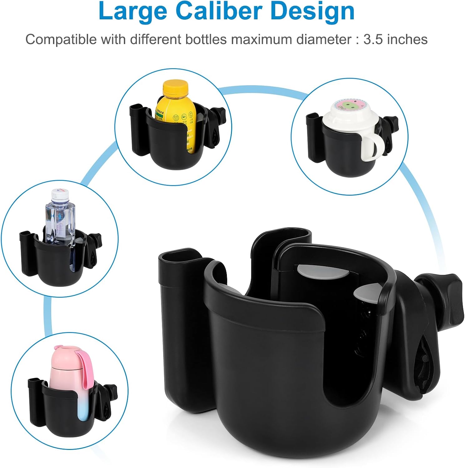 2-in-1 Walker Cup Holder with Phone Holder, Wheelchair Cup Holder, Rollator Cup Holder, Cup Phone Holder for Walker, Wheelchair, Rollator, Mobility Scooter - Image 6