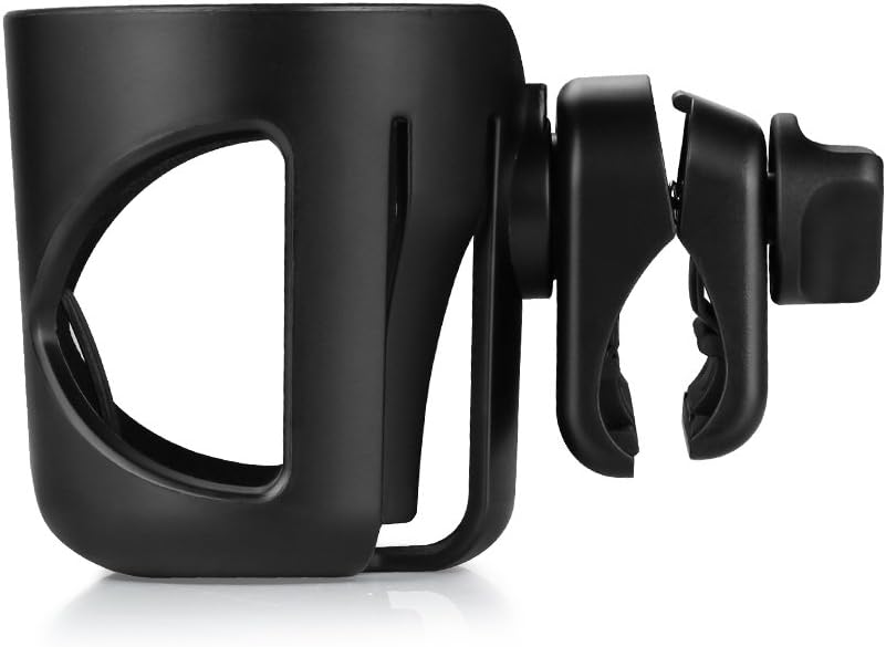 Universal Cup Holder, Stroller Cup Holder, 360° Rotatable Large Caliber Designed Bottle Holder for Stroller, Bike, Wheelchair, Walker, Scooter, Black - Image 2