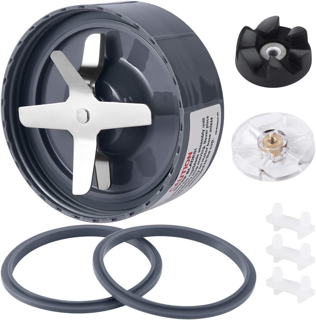 8 Pieces Blender Replacement Parts Extractor Blade for NutriBullet 600w 900w including Gasket Shock Pad and Gear - Image 1