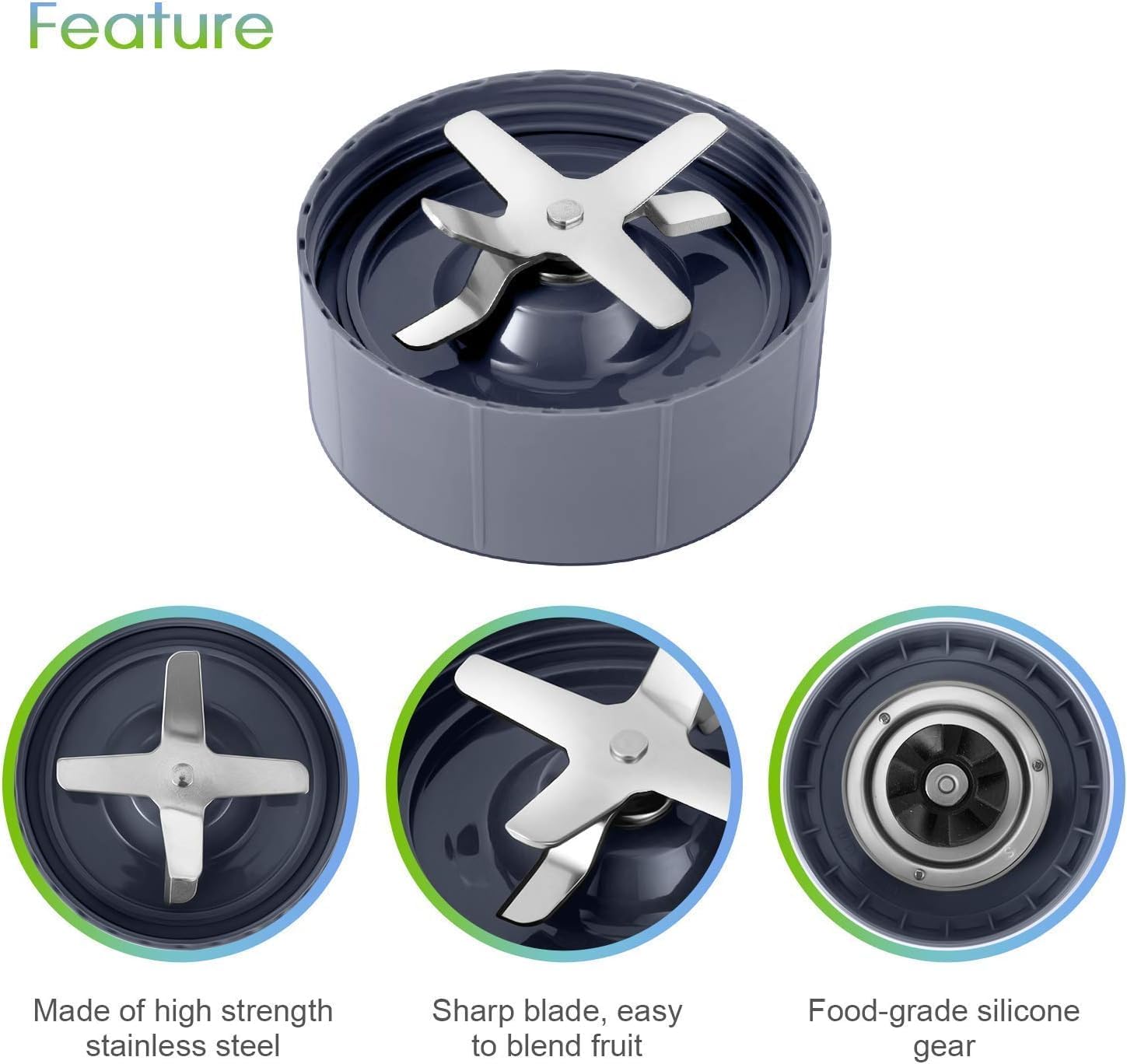 8 Pieces Blender Replacement Parts Extractor Blade for NutriBullet 600w 900w including Gasket Shock Pad and Gear - Image 2