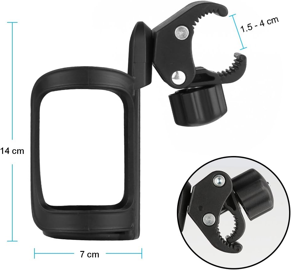 Bike Cup Holder, Bike Water Bottle Holders, Universal 360 Degrees Rotation Cup Holder for Bicycle, Stroller, Scooter, Walker, Wheelchair, Bike Bottle Holders for Kids Adults, 1 Pack - Image 7
