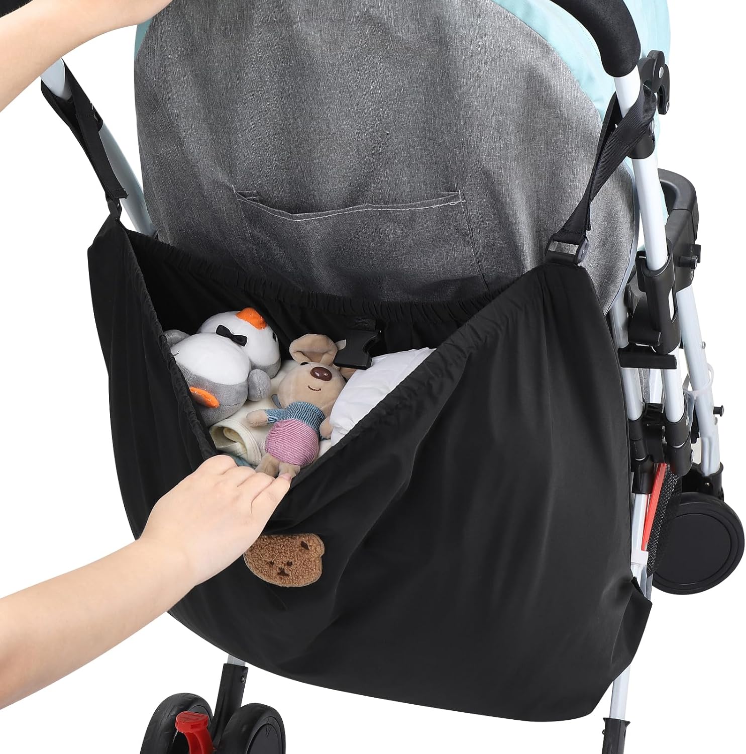 Universal Stroller Organizer, Large Storage Stroller Bag Fits for Uppababy, Nuna, Britax, Doona Strollers, Non-Slip Adjustable Storage Caddy Accessories for Stroller Crib - Image 2