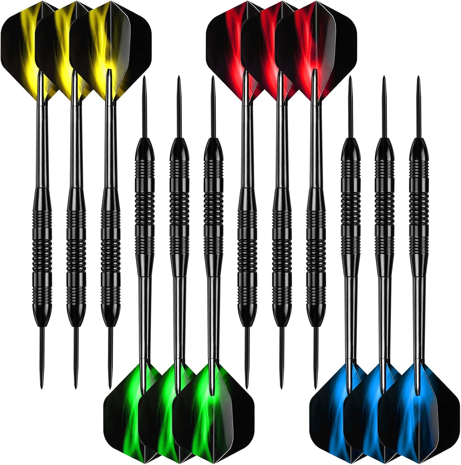 Darts Metal Tip Set, 12 Pack Steel Tip Darts Darts Set 24Grams Professional Metal Darts - Image 1