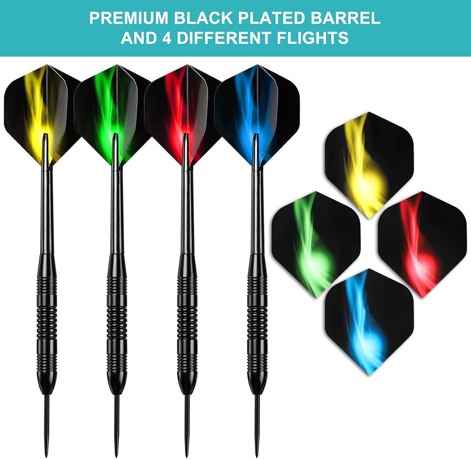 Darts Metal Tip Set, 12 Pack Steel Tip Darts Darts Set 24Grams Professional Metal Darts - Image 2
