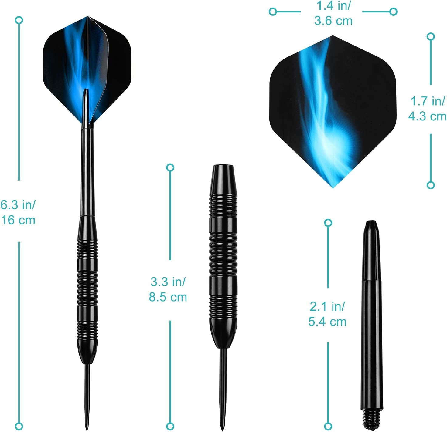 Darts Metal Tip Set, 12 Pack Steel Tip Darts Darts Set 24Grams Professional Metal Darts - Image 6