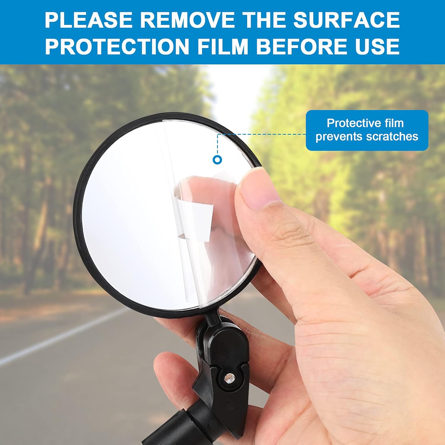 2pcs Bike Mirror, Bar End Bicycle Riding Rearview Mirrors for Handlebars, Adjustable 360 Degree Rotatable Convex Mirror for Mountain Road Bikes - Image 5