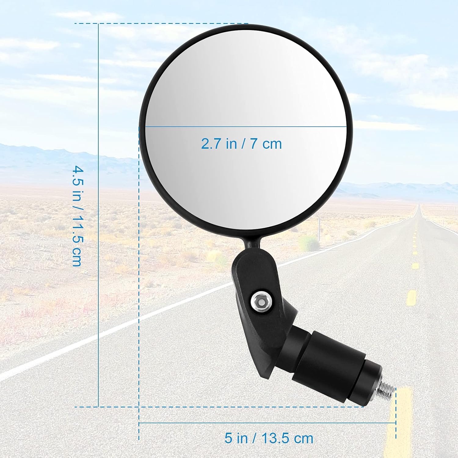 2pcs Bike Mirror, Bar End Bicycle Riding Rearview Mirrors for Handlebars, Adjustable 360 Degree Rotatable Convex Mirror for Mountain Road Bikes - Image 8