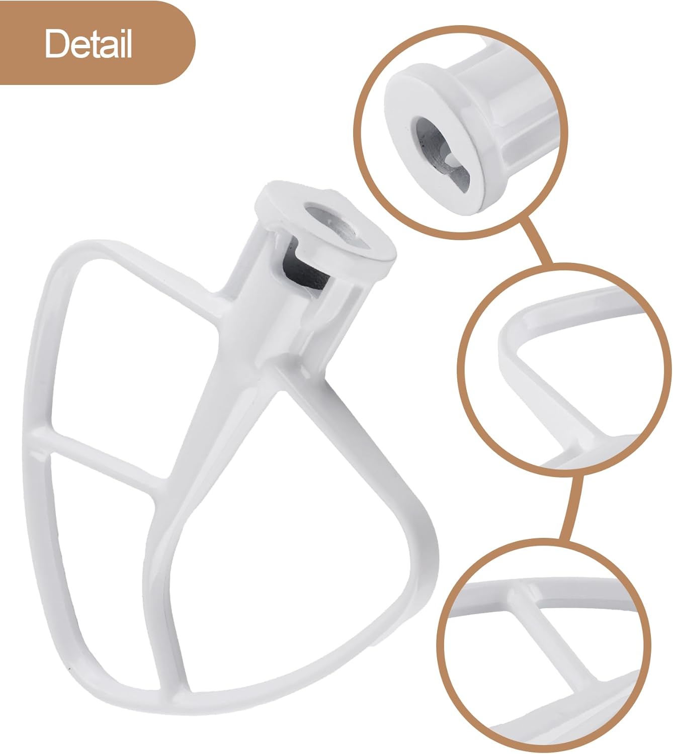 K45B Metal Beater with Non-Stick Coating, Compatible with KitchenAid 4.5-5 Quart Tilt-Head Stand Mixer - Image 3