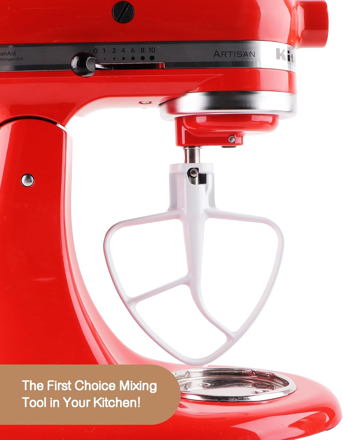 K45B Metal Beater with Non-Stick Coating, Compatible with KitchenAid 4.5-5 Quart Tilt-Head Stand Mixer - Image 4
