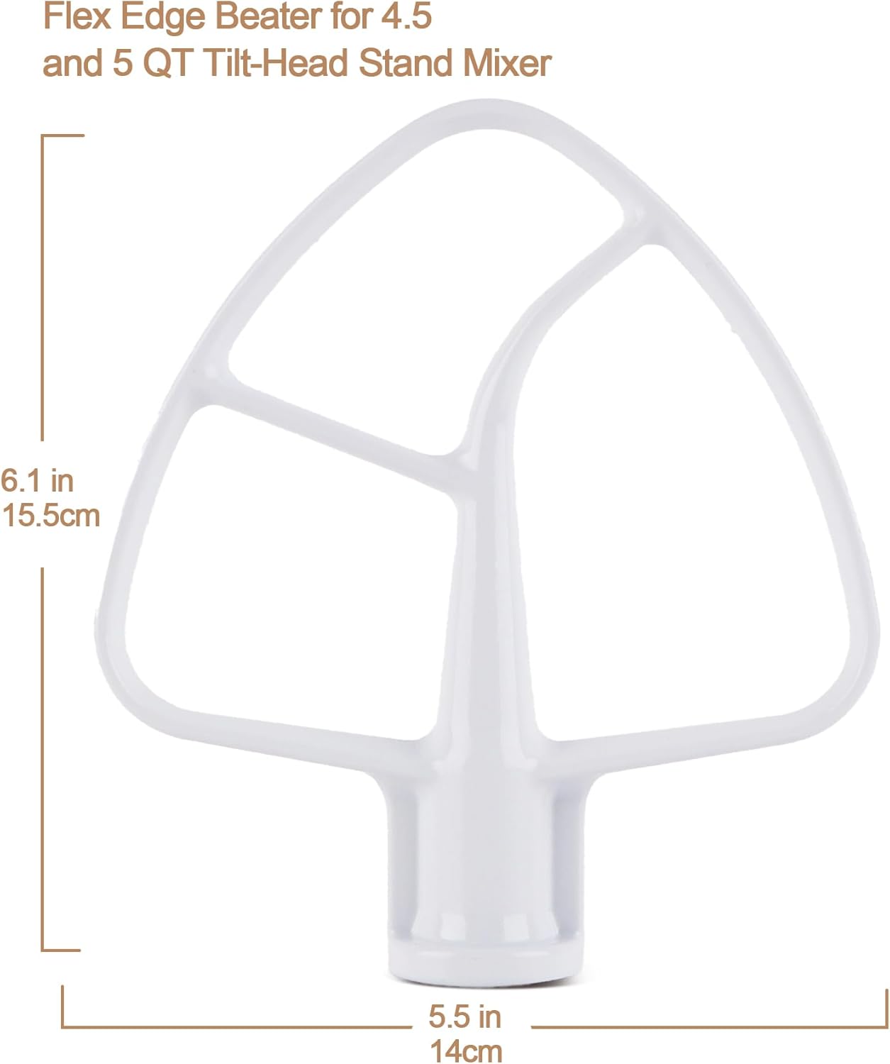 K45B Metal Beater with Non-Stick Coating, Compatible with KitchenAid 4.5-5 Quart Tilt-Head Stand Mixer - Image 6