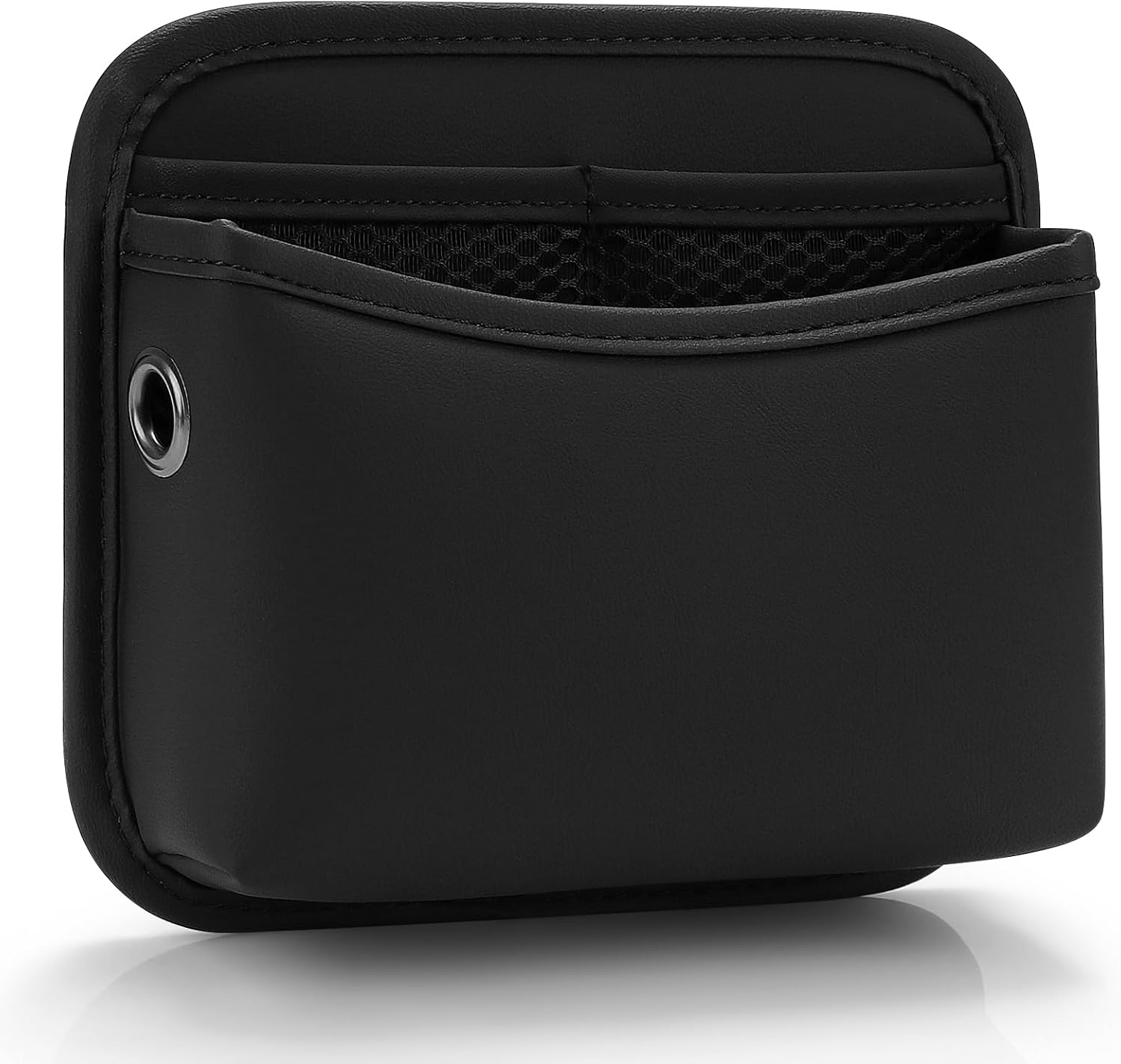 Car Seat Side Pocket Organizer, PU Leather Pouch Bag for Car Seat, Door, Window, Console, Registration Wallet Cards Trash Phone Sunglasses Holder Pocket for Auto - Image 1