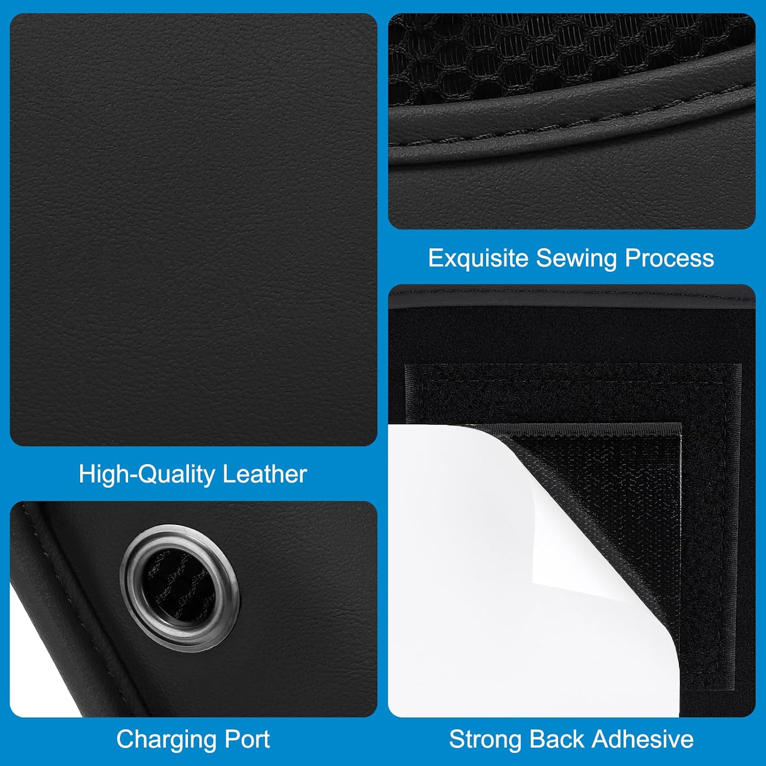 Car Seat Side Pocket Organizer, PU Leather Pouch Bag for Car Seat, Door, Window, Console, Registration Wallet Cards Trash Phone Sunglasses Holder Pocket for Auto - Image 8