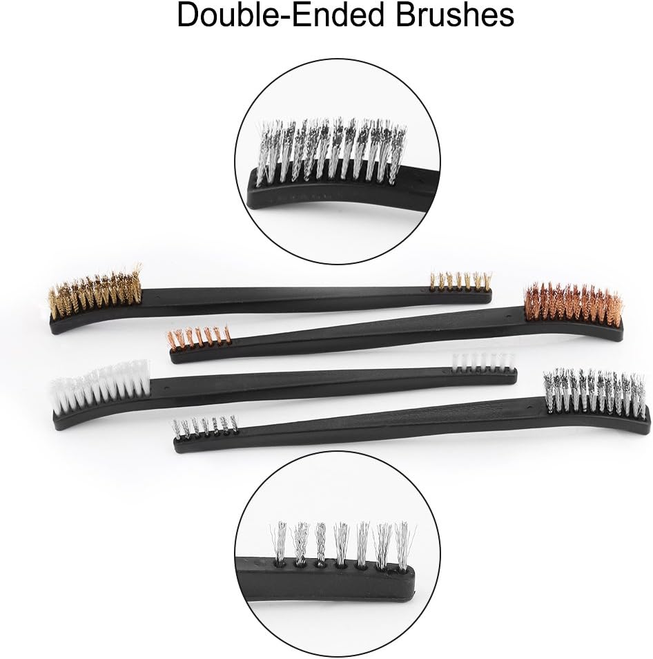 Gun Cleaning Kit, Universal Gun Cleaner Tools Set Including Double-Ended Brass Steel Nylon Gun Cleaning Brushes & Gun Cleaning Picks - Image 4