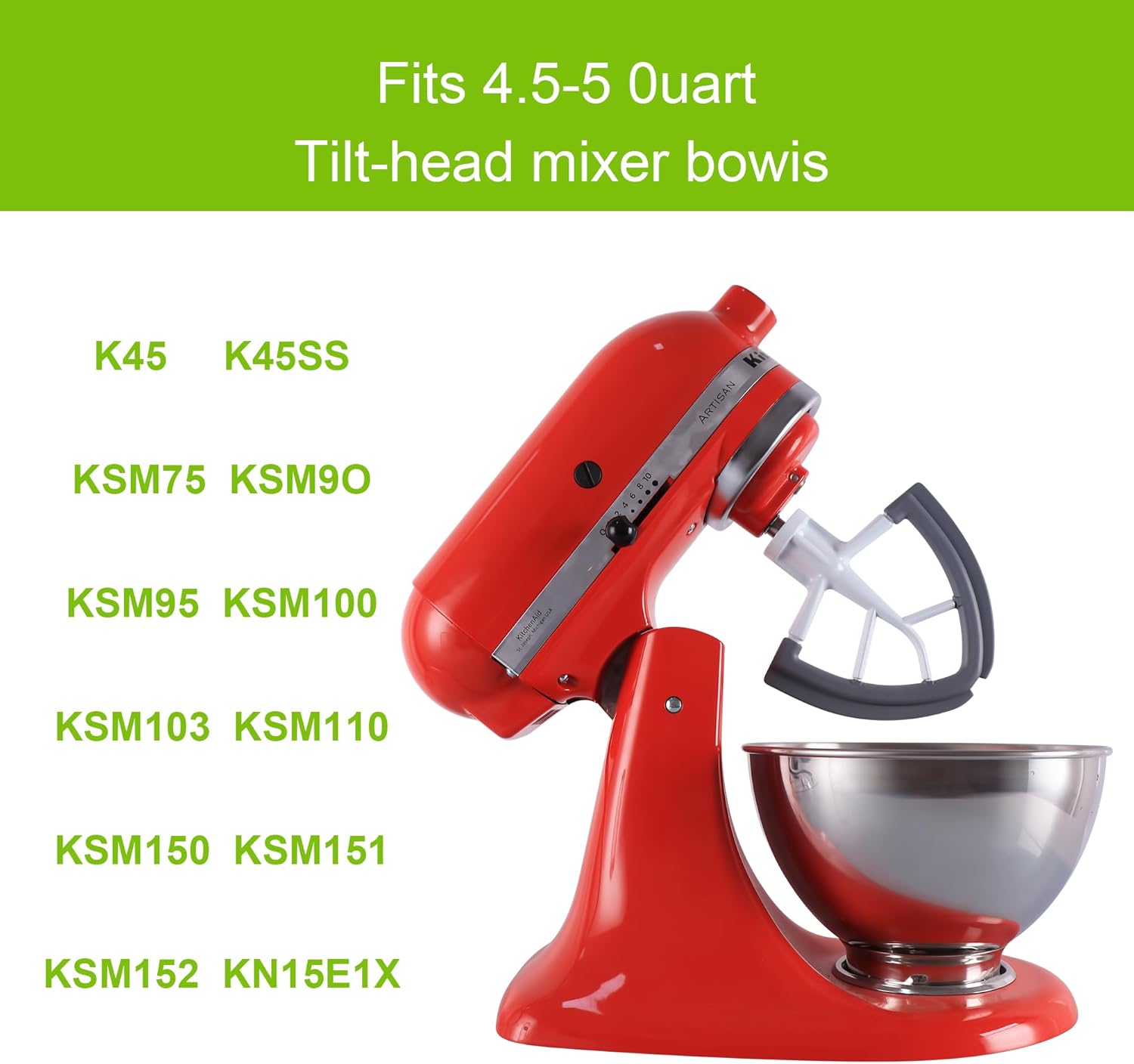 Flex Edge Beater Work for KitchenAid Mixer Attachments, Compatible with 4.5-5 Quart Tilt-Head Stand Mixers, kitchenAid Paddle with Scraper, Flexible Silicone Edges - Image 4