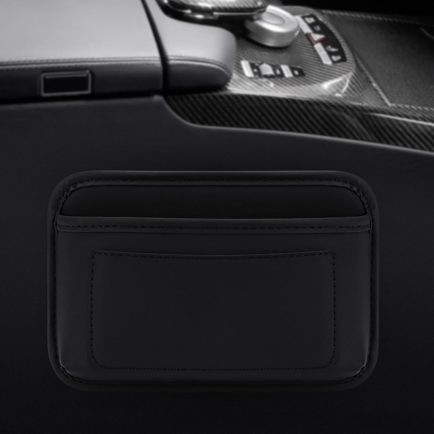 Universal Car Side Pocket Organizer, PU Leather Car Pocket Pouch Cell Phone Sunglasses Holder, Car Phone Pocket Organizer Accessories for Car Seat, Door, Window, Console - Image 5