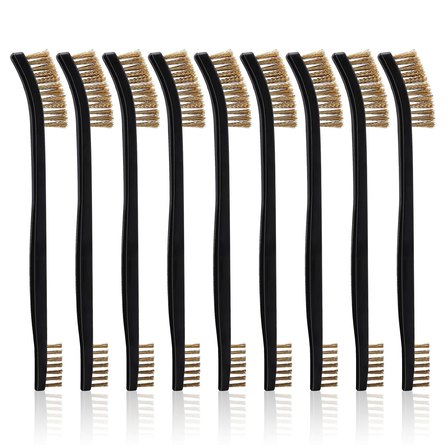 Scratch Brush Set for Gun Cleaning, Double-Ended Wire Bristle Brushes 9 Packs, All Purpose Gun Cleaner Kit, Handy Brass Scrub for Cleaning Welding Slag/Paint/Rust/Dirt - Image 1