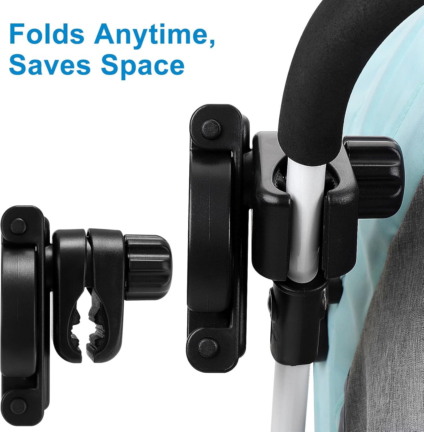 Stroller Cup Holder, Foldable Universal Cup Holder, 360 ° Rotatable Bottle Holder for Stroller, Bike, Wheelchair, Walker, Scooter ﻿ - Image 4
